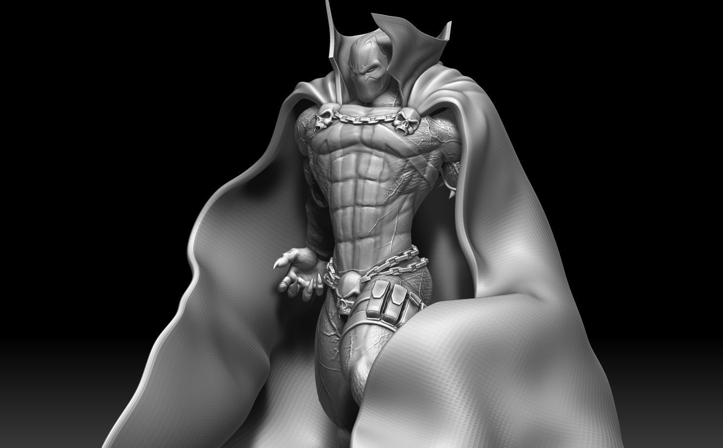 Spawn gothic statue 3D print model_12
