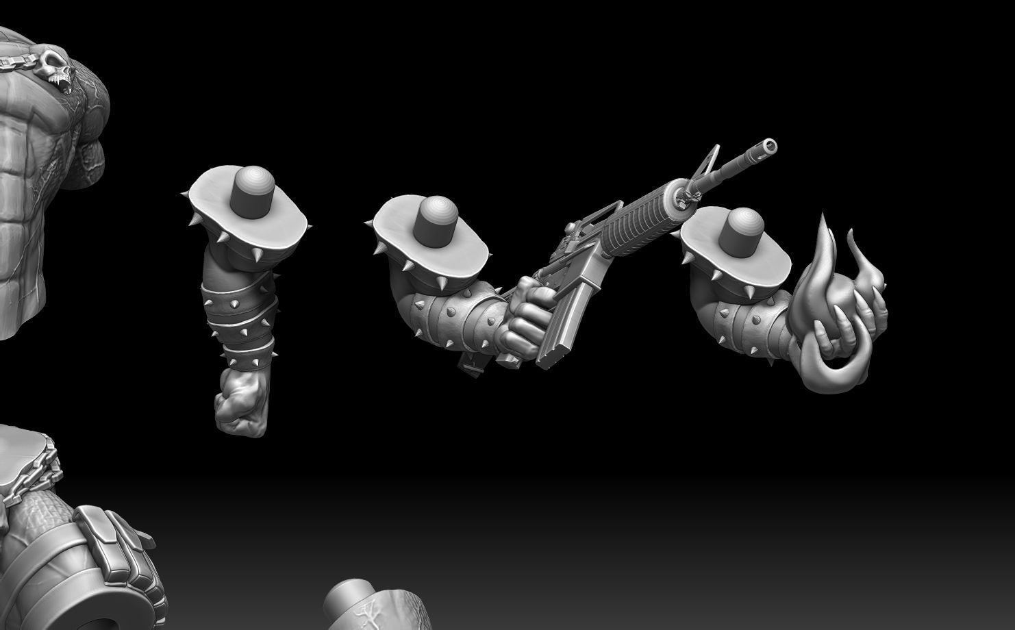 Spawn gothic statue 3D print model_5