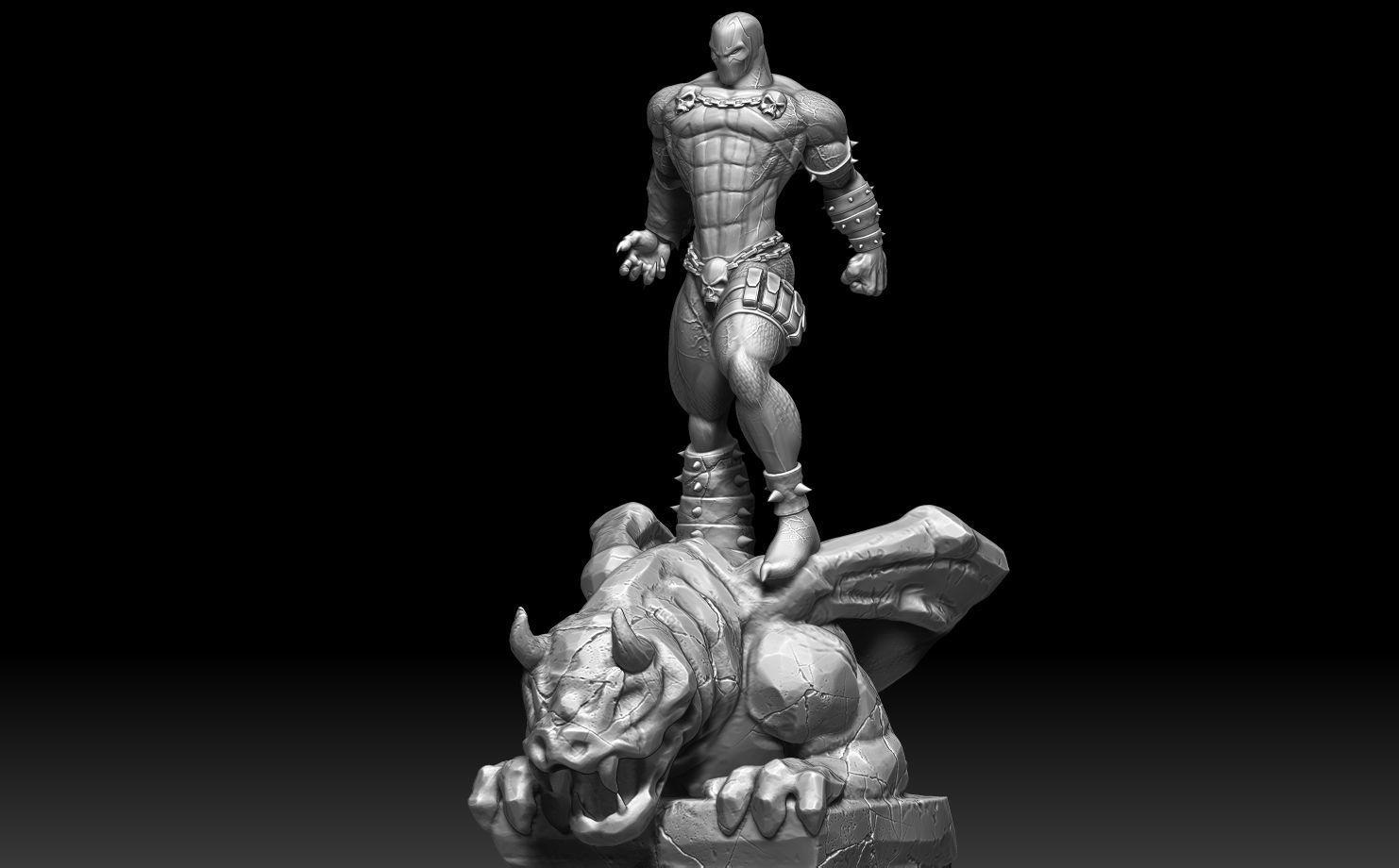 Spawn gothic statue 3D print model_13