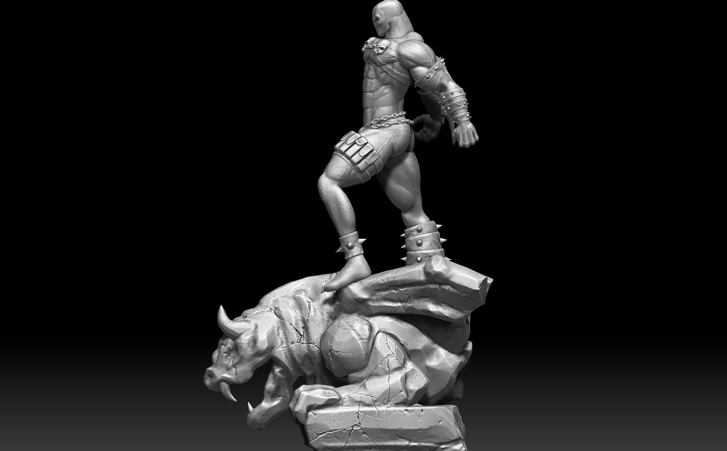 Spawn gothic statue 3D print model_15