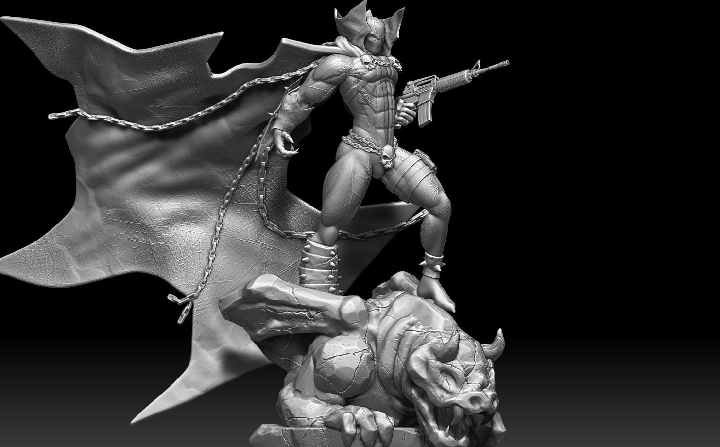 Spawn gothic statue 3D print model_18