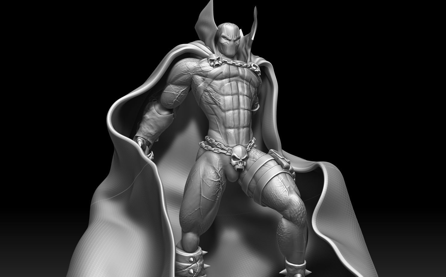 Spawn gothic statue 3D print model_11