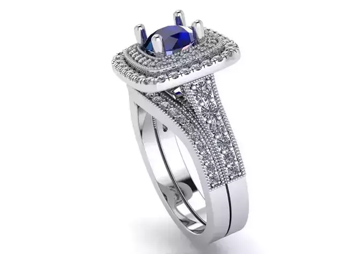 double halo ring with band 335