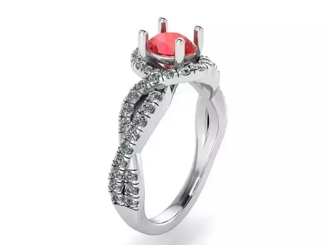 oval stone twisted ring 339