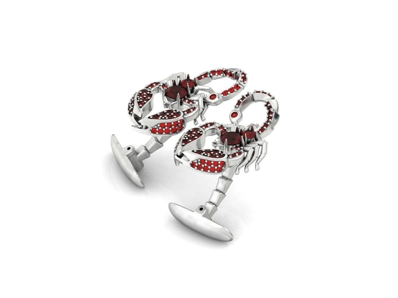 cufflinks scorpion with stones 3D print model_27