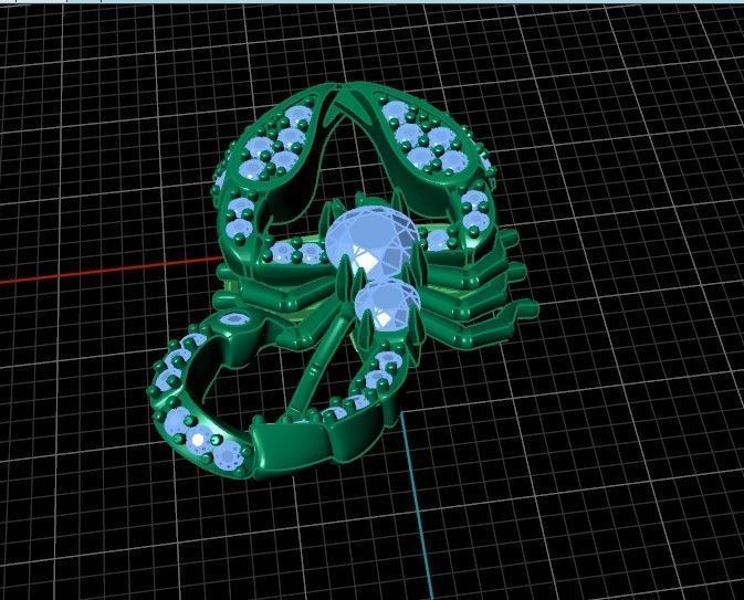 cufflinks scorpion with stones 3D print model_40