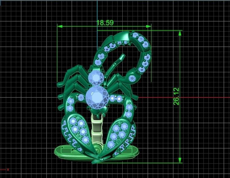 cufflinks scorpion with stones 3D print model_34