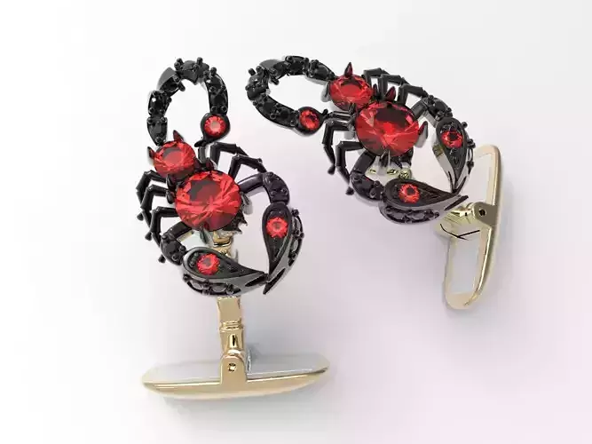 cufflinks scorpion with stones