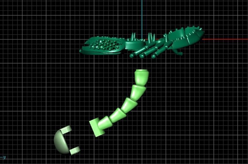 cufflinks scorpion with stones 3D print model_47