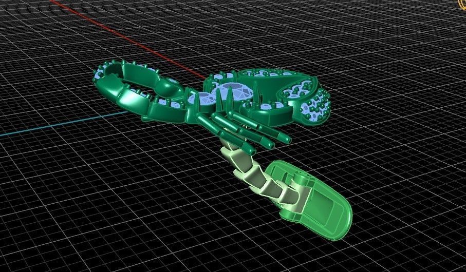 cufflinks scorpion with stones 3D print model_41