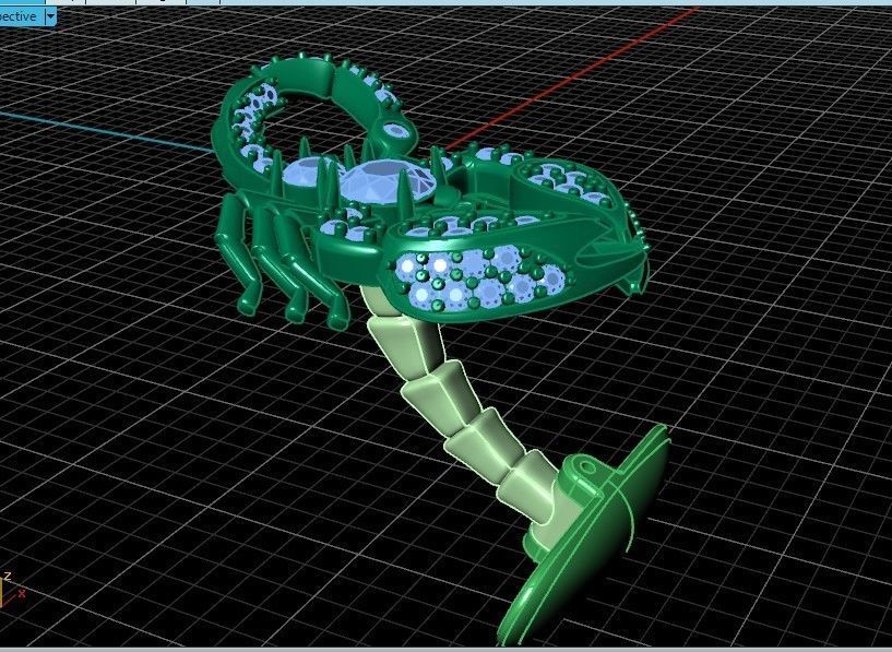 cufflinks scorpion with stones 3D print model_37