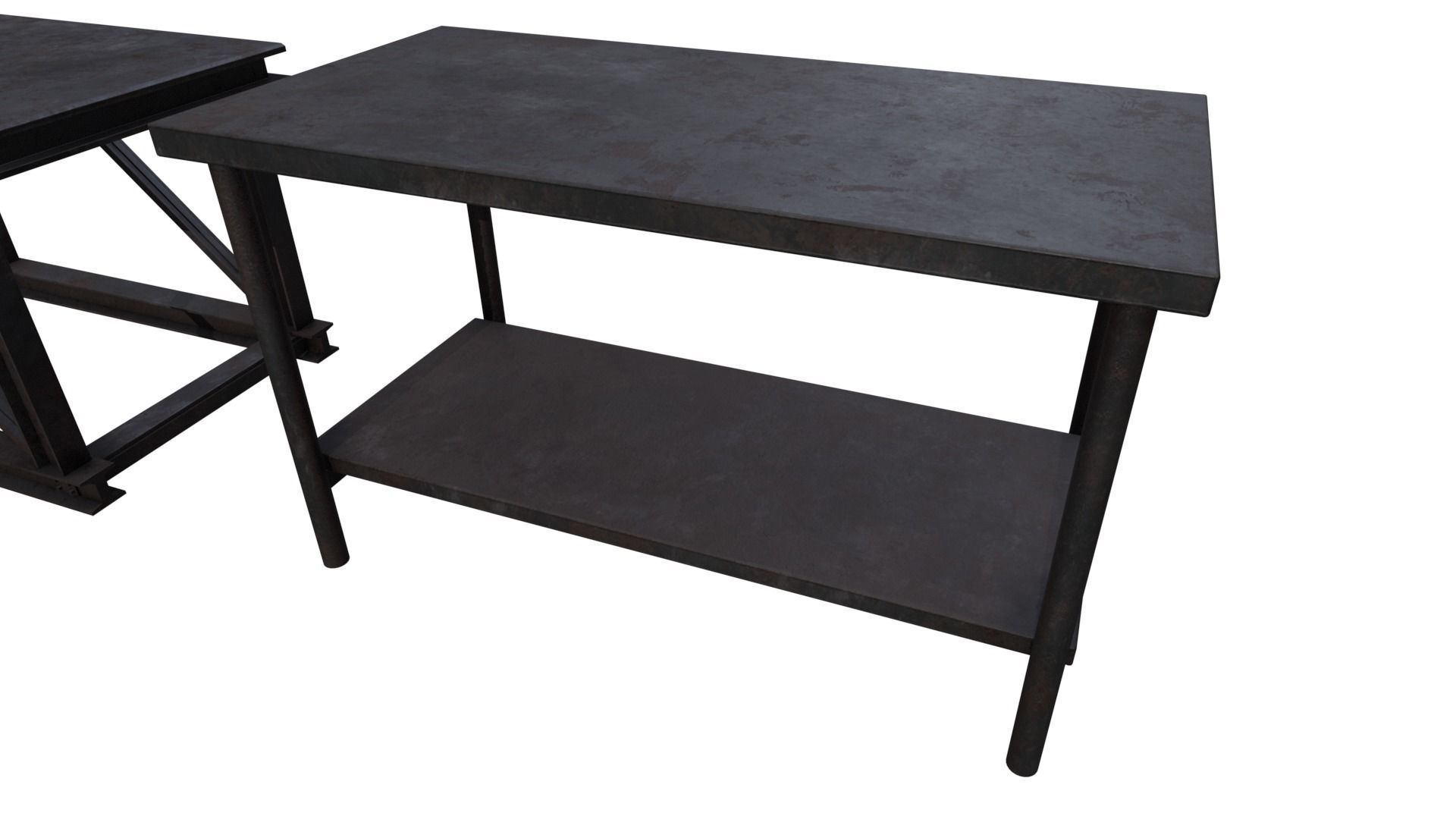 Industrial Metal Tables Pack - Game props Low-poly 3D model_8