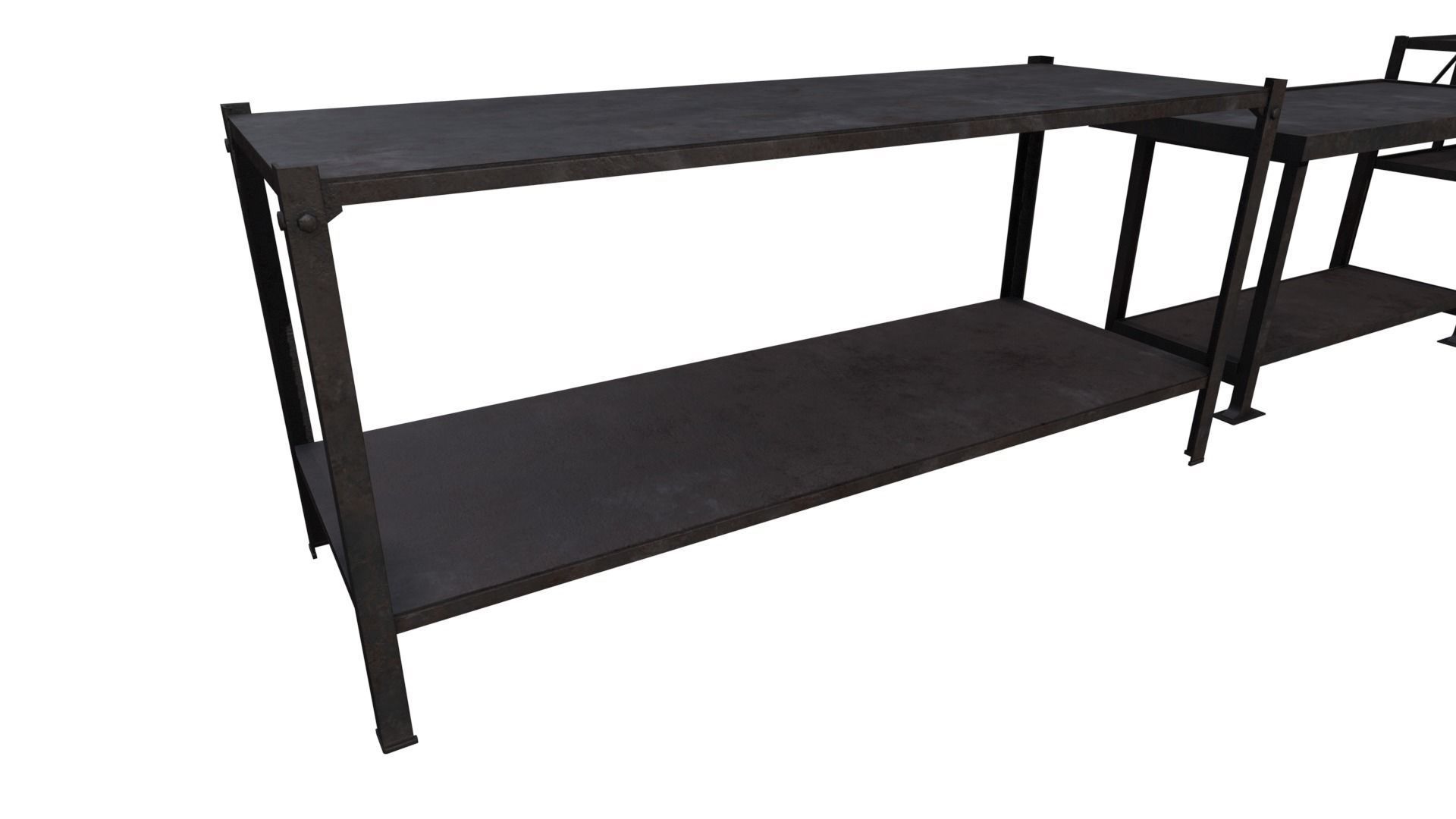 Industrial Metal Tables Pack - Game props Low-poly 3D model_2