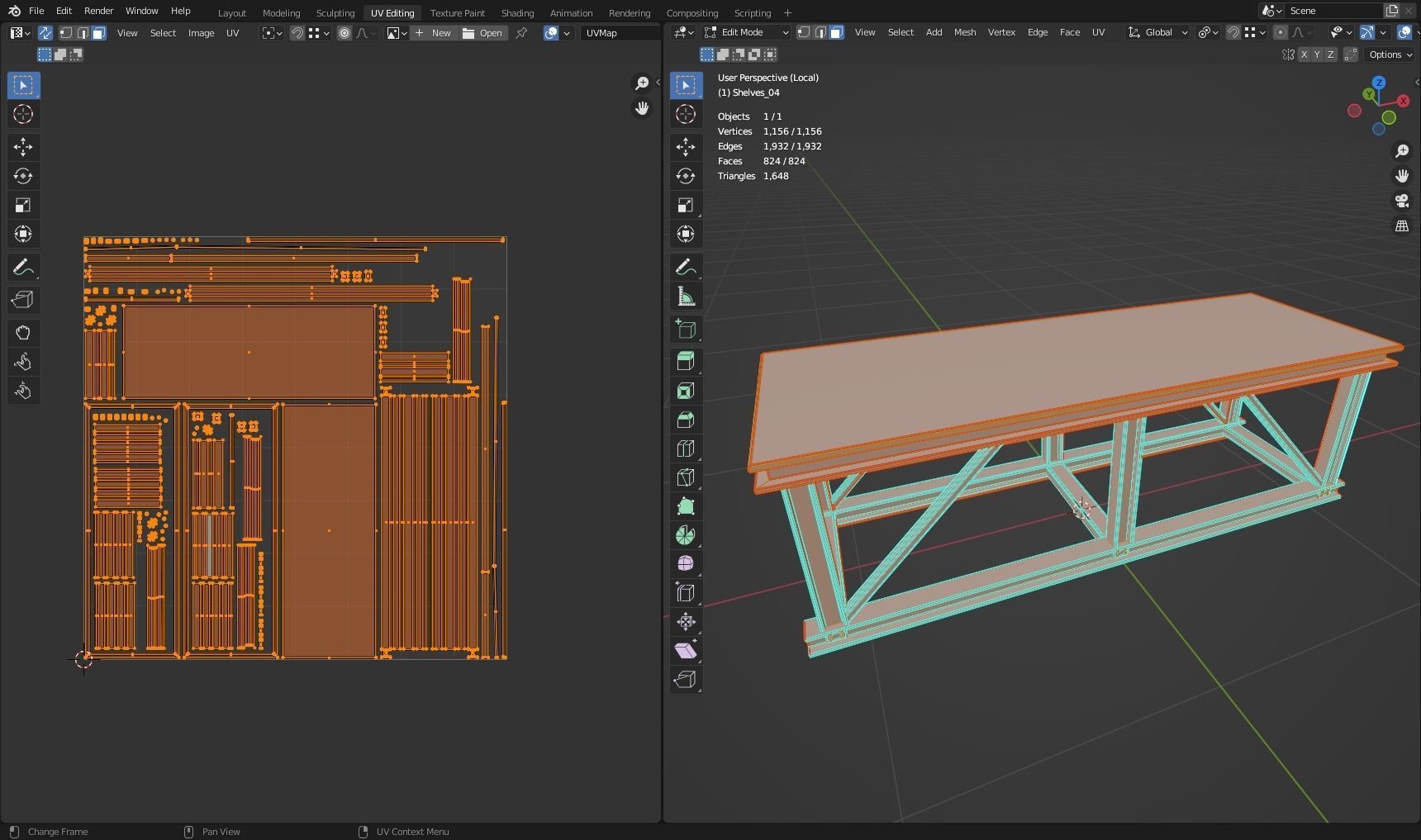 Industrial Metal Tables Pack - Game props Low-poly 3D model_12