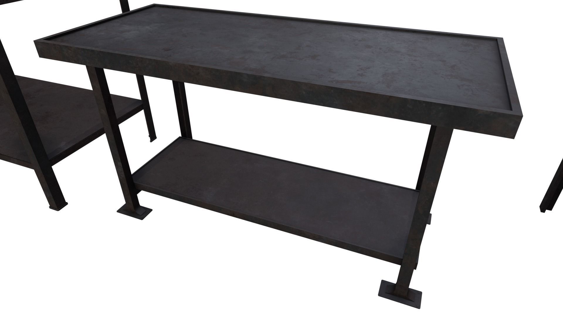 Industrial Metal Tables Pack - Game props Low-poly 3D model_4