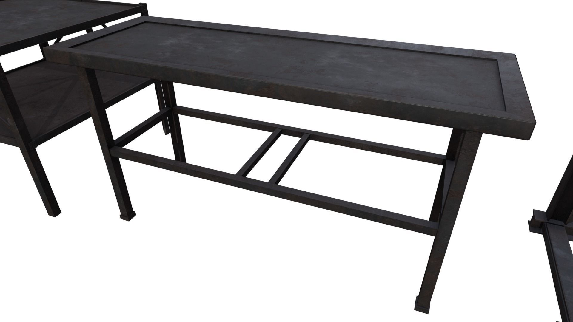 Industrial Metal Tables Pack - Game props Low-poly 3D model_6