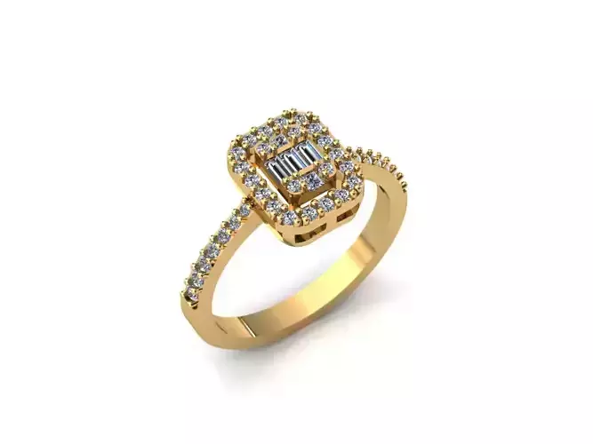 Emerald Illusion Engagement Ring  RG0003