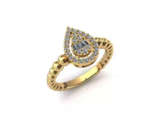 Pear Illusion Engagement Ring  RG0005