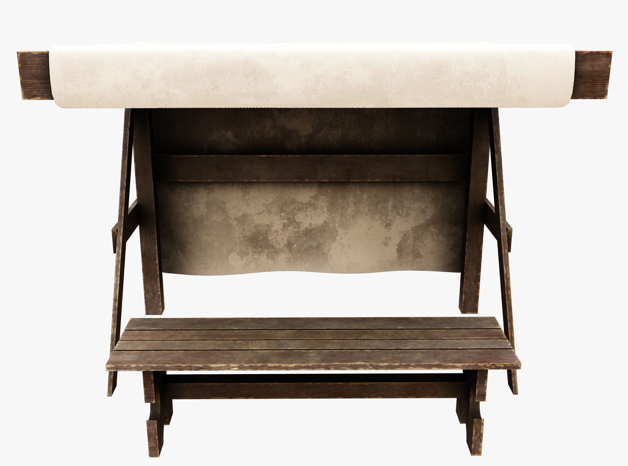 Market Stall Cotton Low-poly 3D model_3