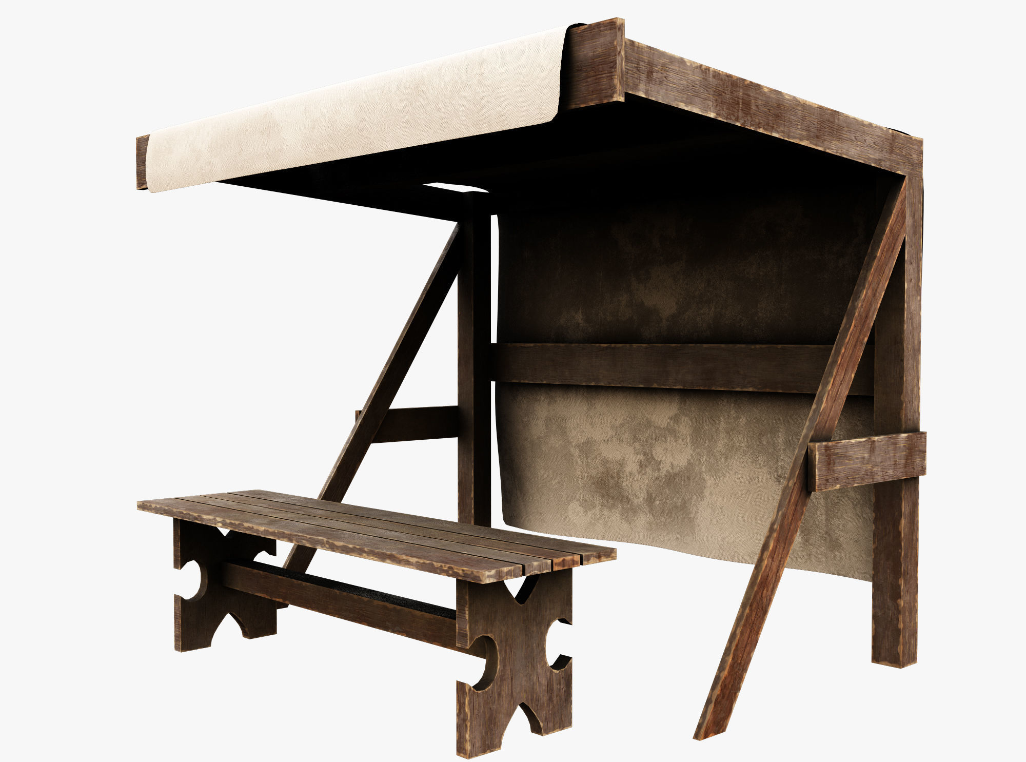 Market Stall Cotton Low-poly 3D model_2