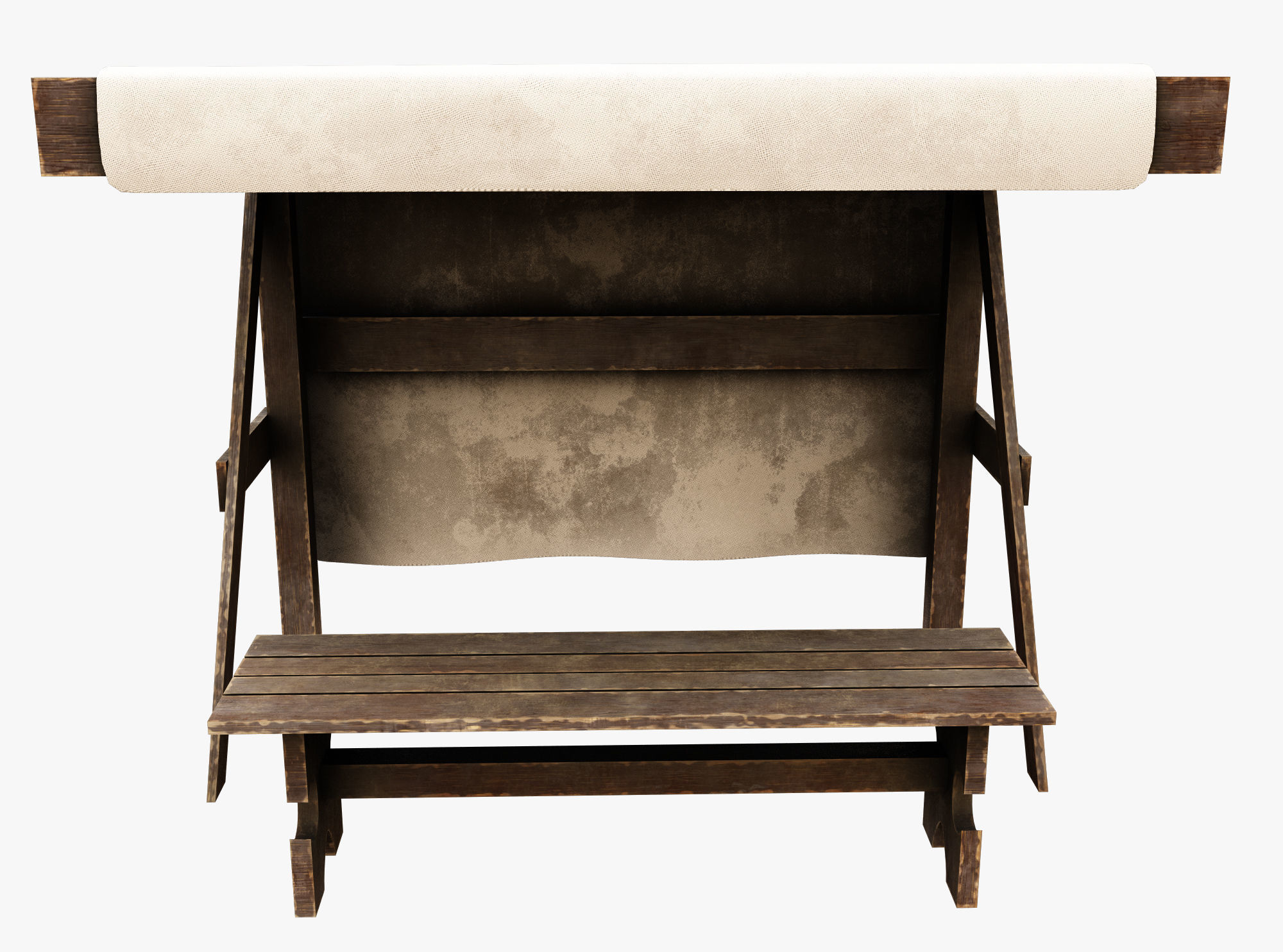 Market Stall Cotton Low-poly 3D model_1