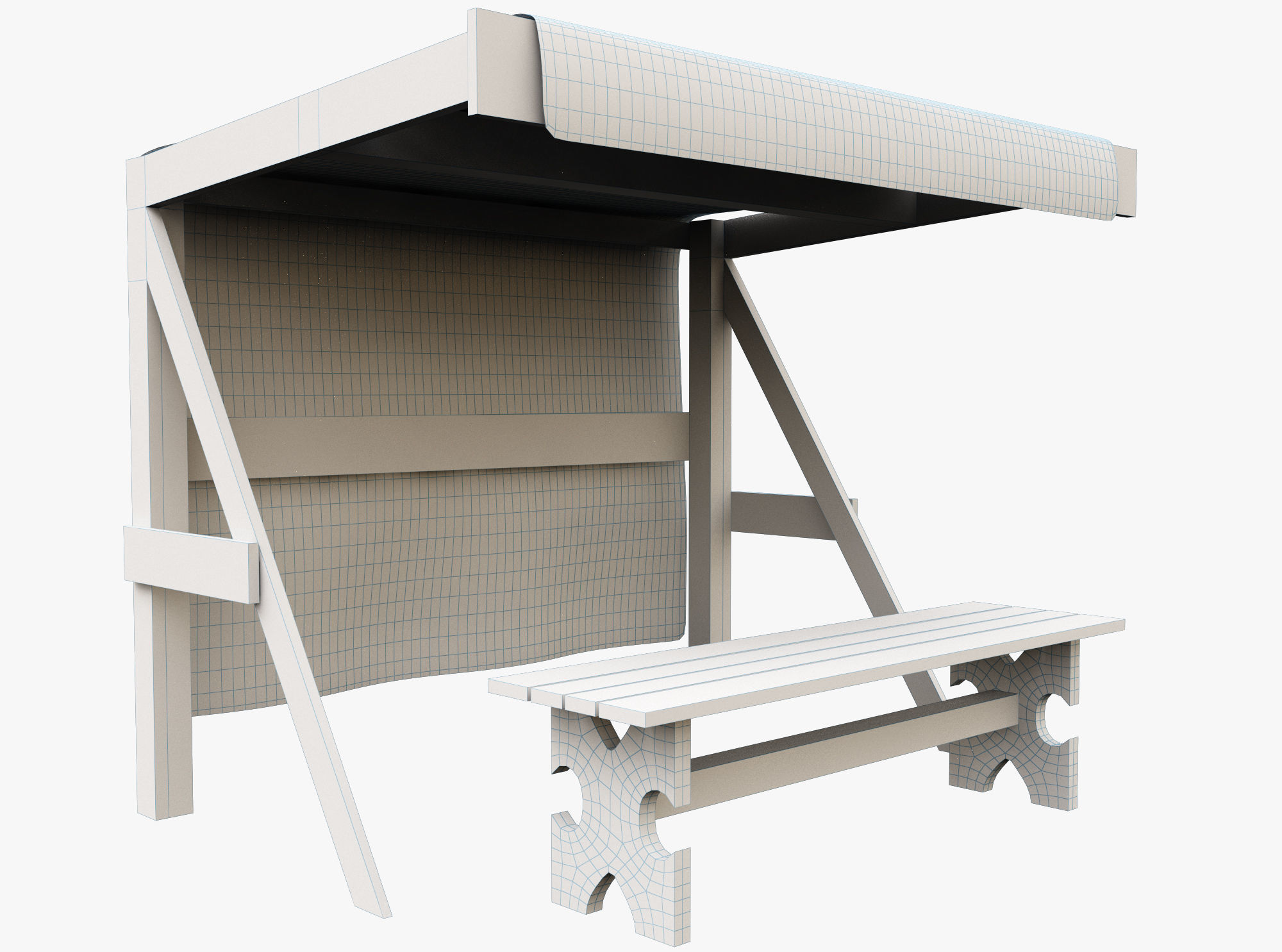 Market Stall Cotton Low-poly 3D model_4