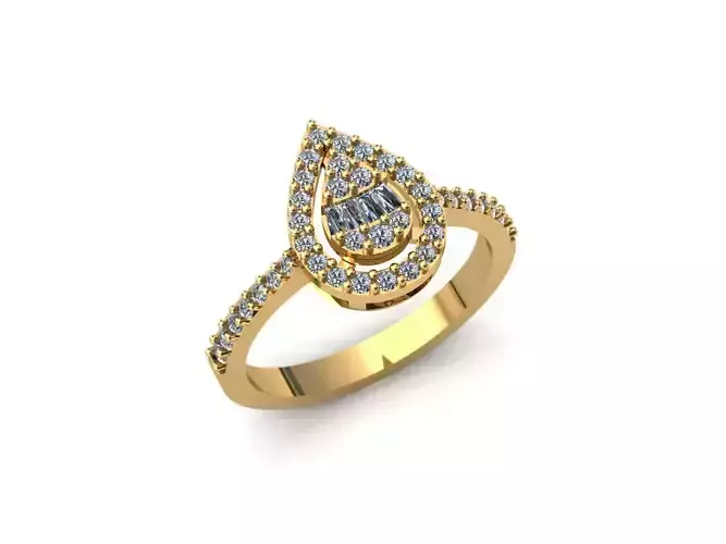 Pear Illusion Engagement Ring  RG0006