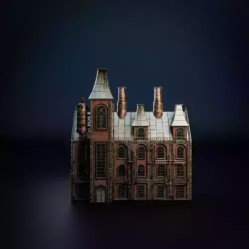 STEAMPUNK INDUSTRIAL BUILDING 2 Low-poly 3D model
