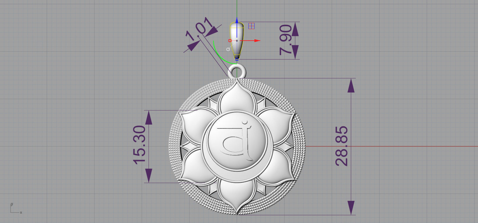 Swadhisthana chakras Pendant 3D model  3D print model_11