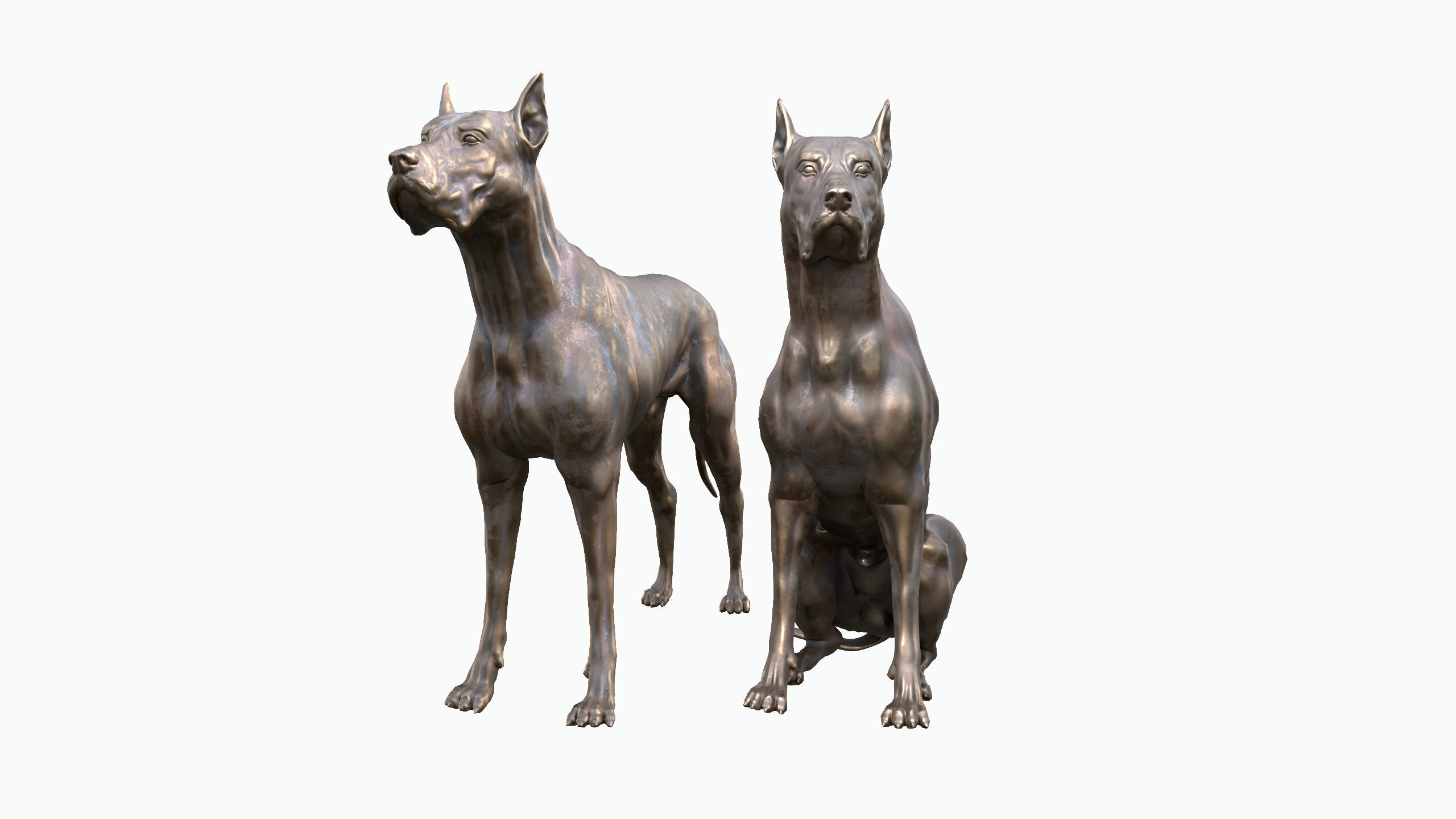 Dog Sculpture Low-poly 3D model_2