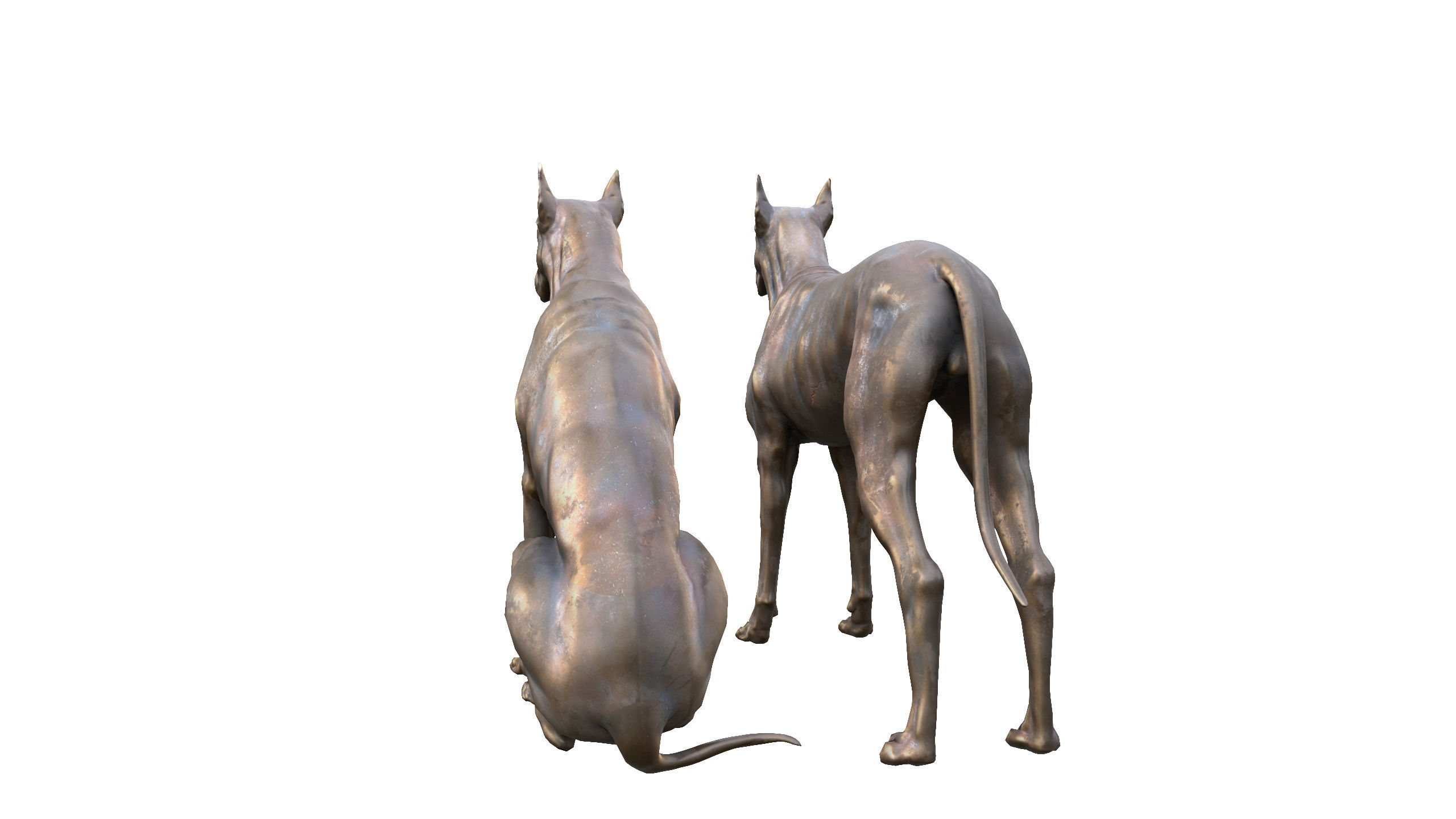 Dog Sculpture Low-poly 3D model_6