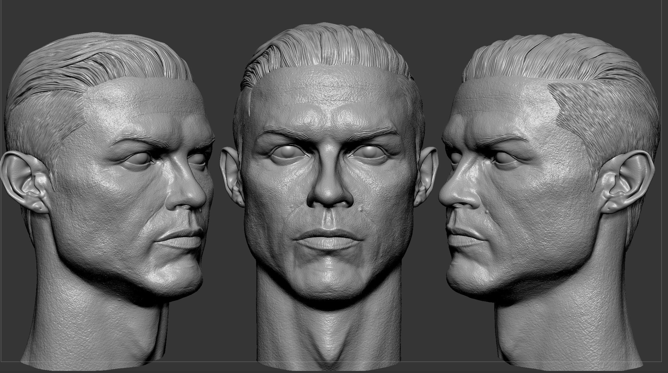 Cristiano Ronaldo Head 3D print model_4