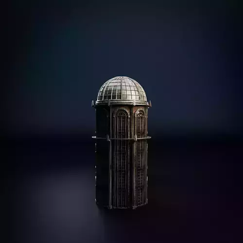 STEAMPUNK INDUSTRIAL BUILDING 7 Low-poly 3D model