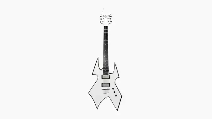 Electric Guitar H02 White - Music Instrument Design Low-poly 3D model