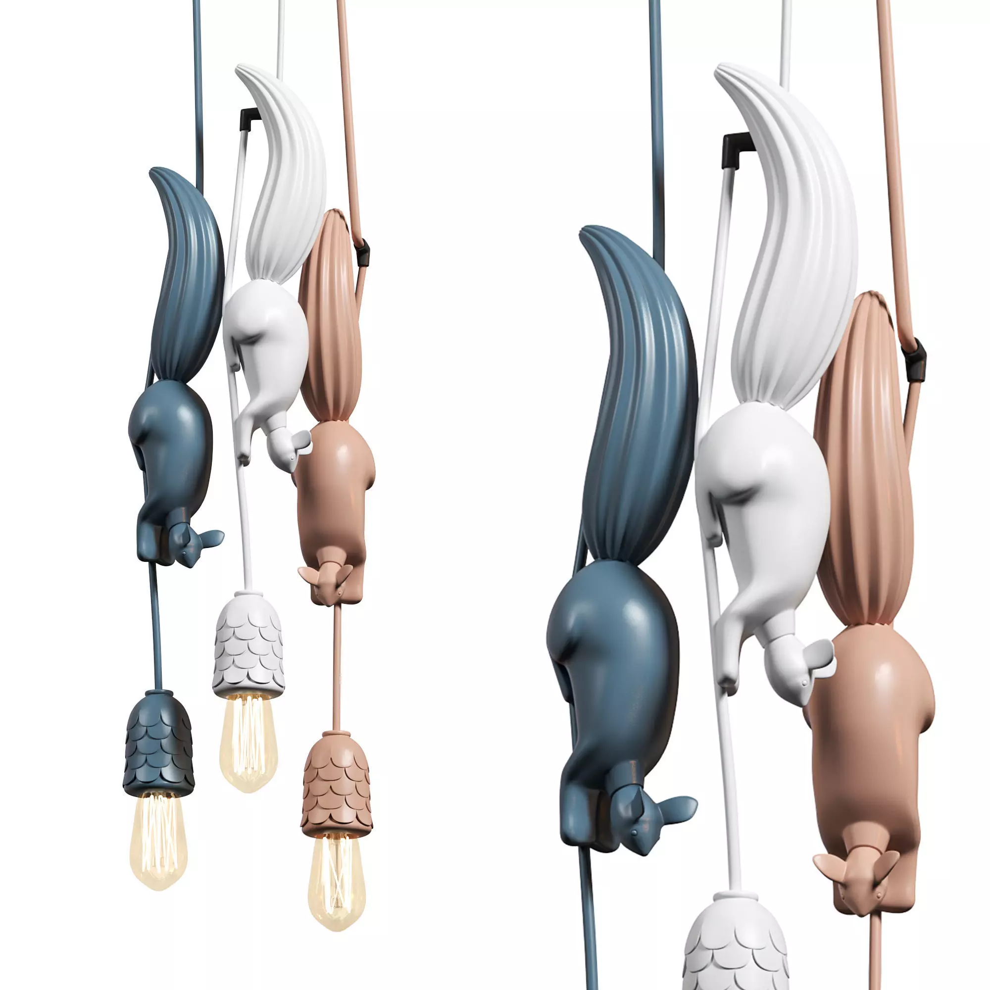 Pendant lamp Werve by Romatti pink 3D model