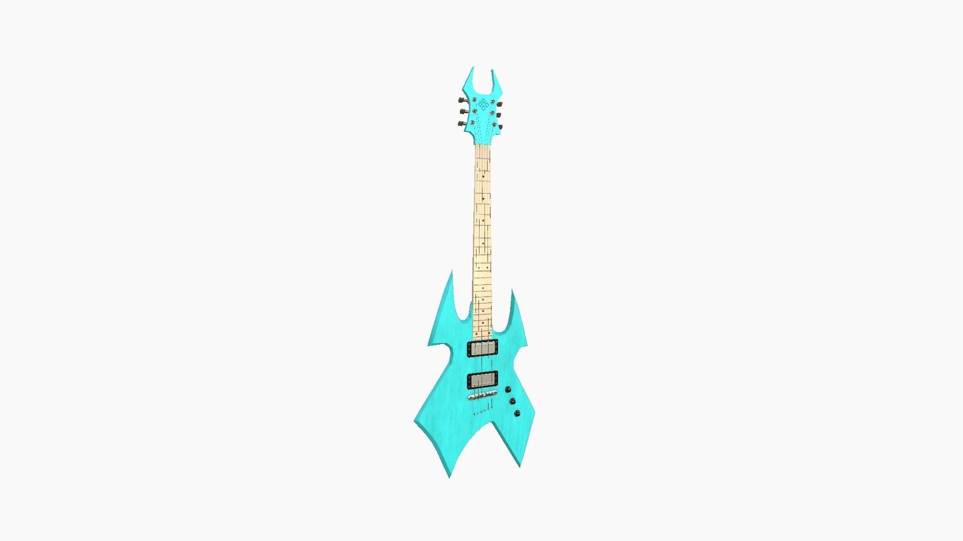 Electric Guitar H04 Light Blue - Music Instrument Design Low-poly 3D model_1