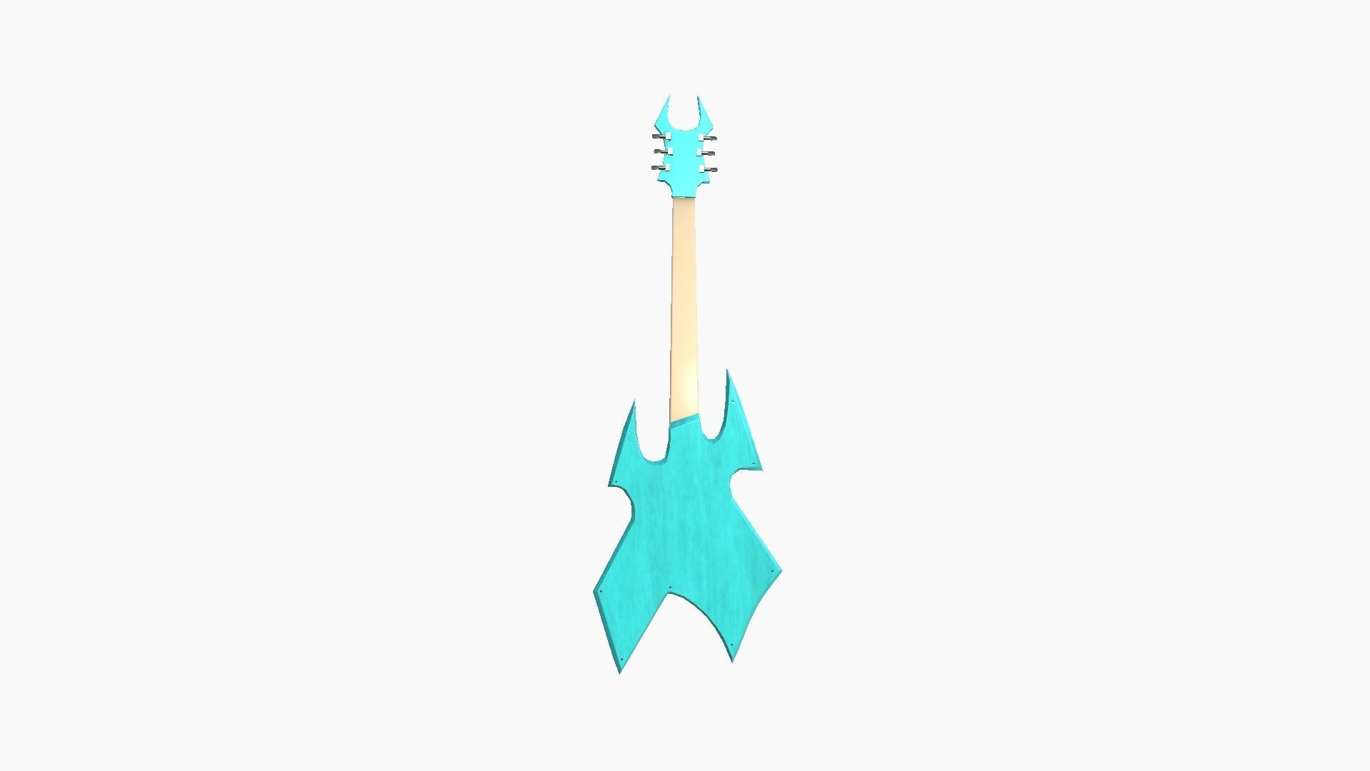 Electric Guitar H04 Light Blue - Music Instrument Design Low-poly 3D model_4