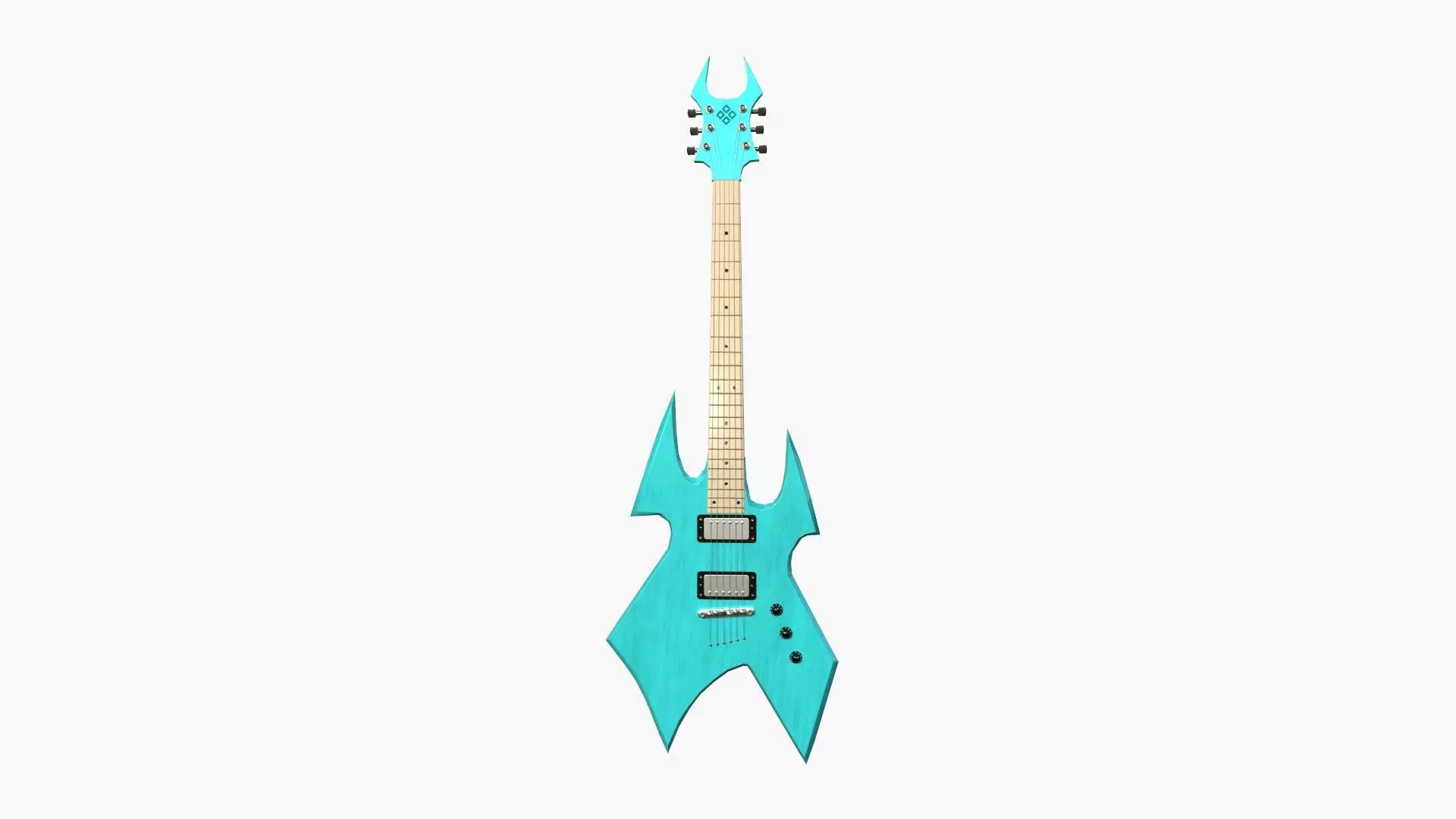 Electric Guitar H04 Light Blue - Music Instrument Design Low-poly 3D model_0