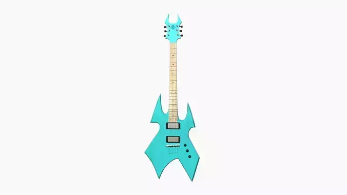 Electric Guitar H04 Light Blue - Music Instrument Design Low-poly 3D model