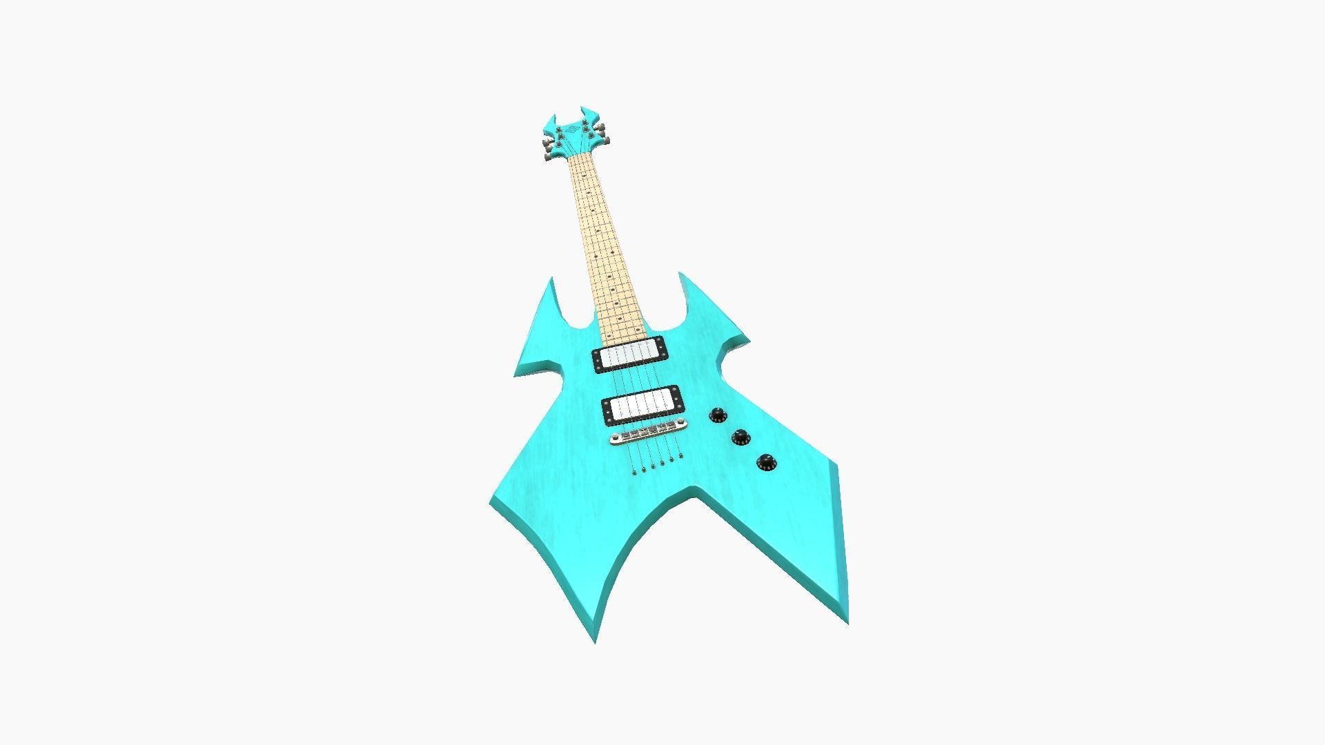 Electric Guitar H04 Light Blue - Music Instrument Design Low-poly 3D model_2