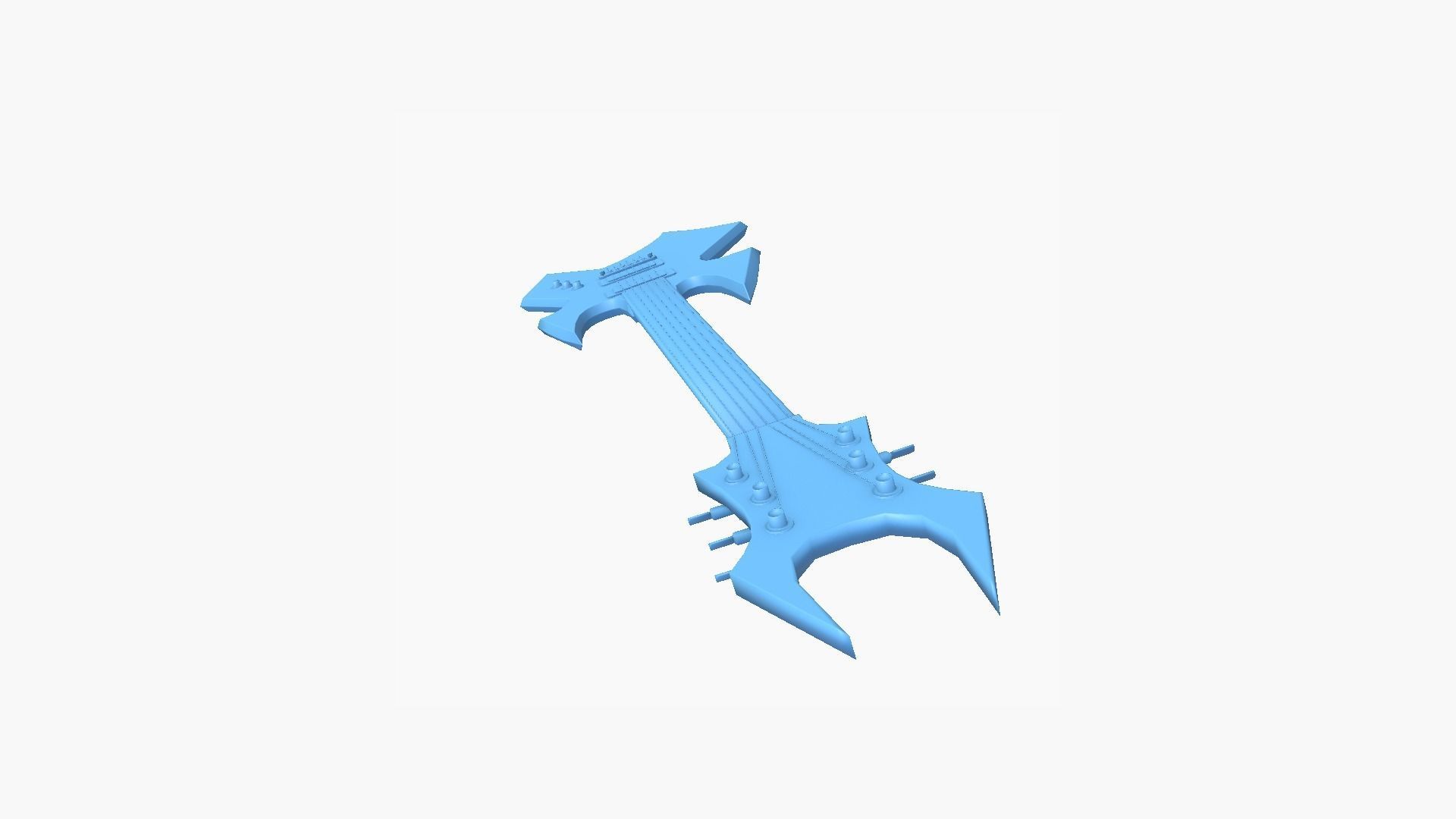 Electric Guitar H04 Light Blue - Music Instrument Design Low-poly 3D model_11