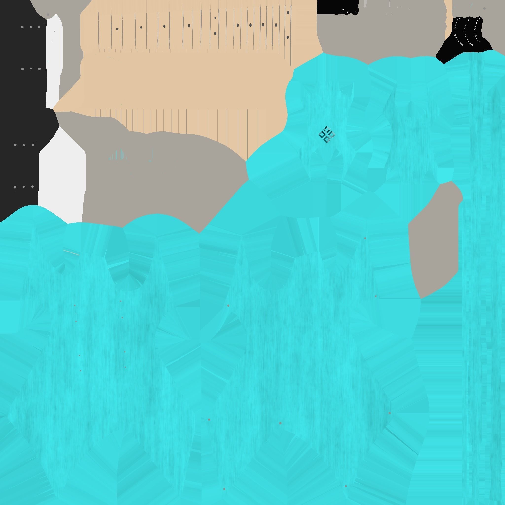 Electric Guitar H04 Light Blue - Music Instrument Design Low-poly 3D model_21