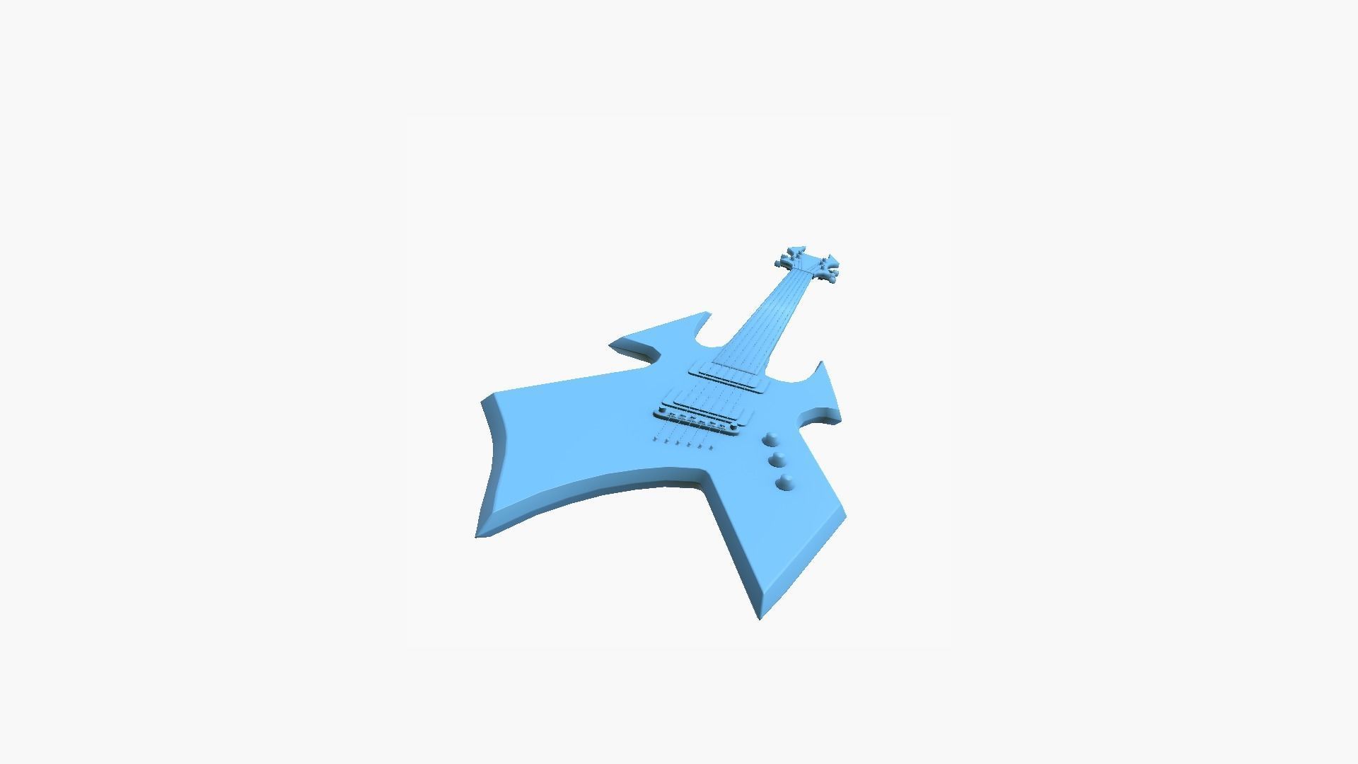 Electric Guitar H05 Dark Blue - Music Instrument Design Low-poly 3D model_10