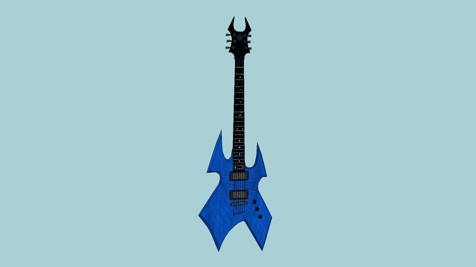 Electric Guitar H05 Dark Blue - Music Instrument Design Low-poly 3D model_6