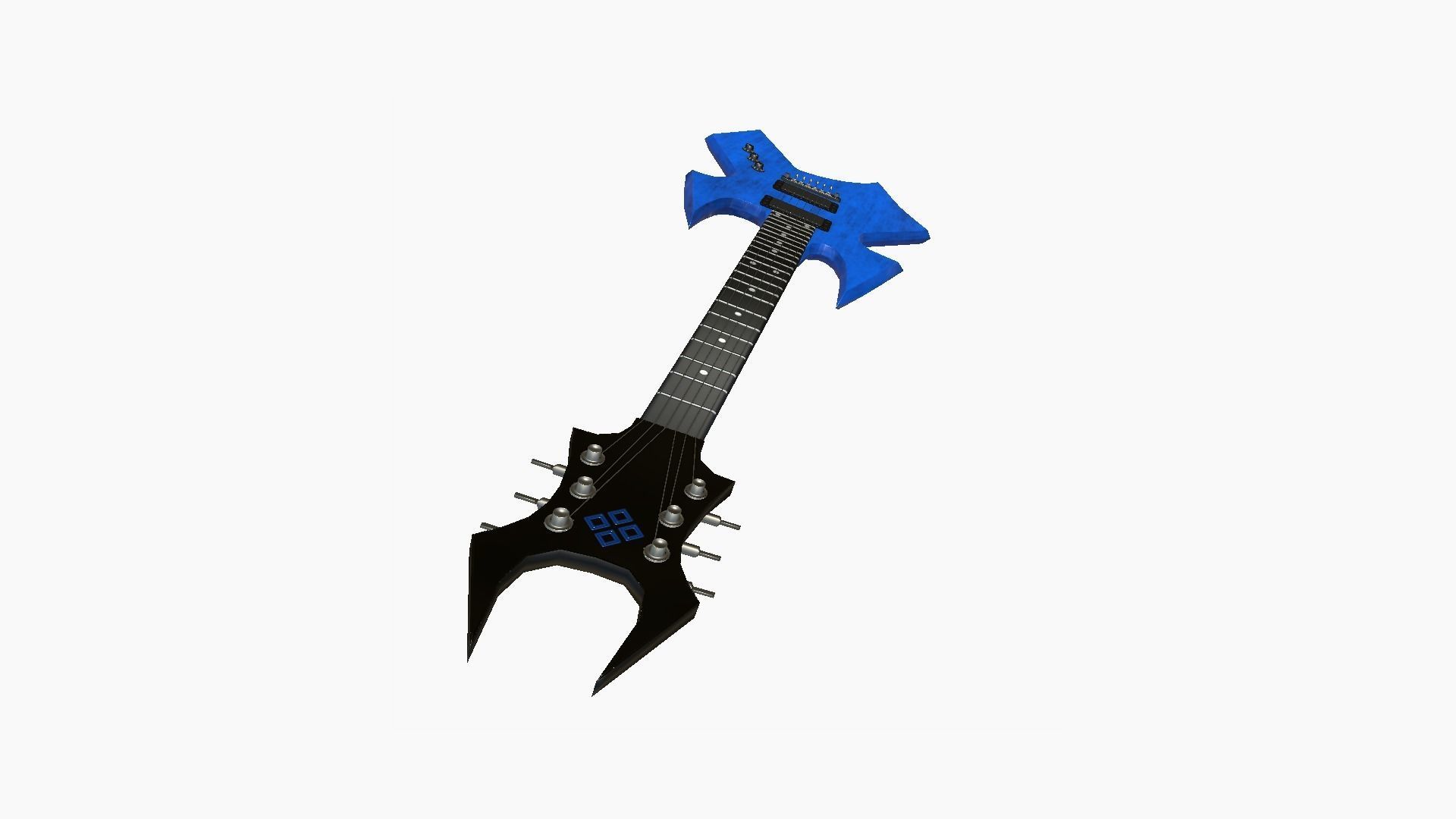 Electric Guitar H05 Dark Blue - Music Instrument Design Low-poly 3D model_3