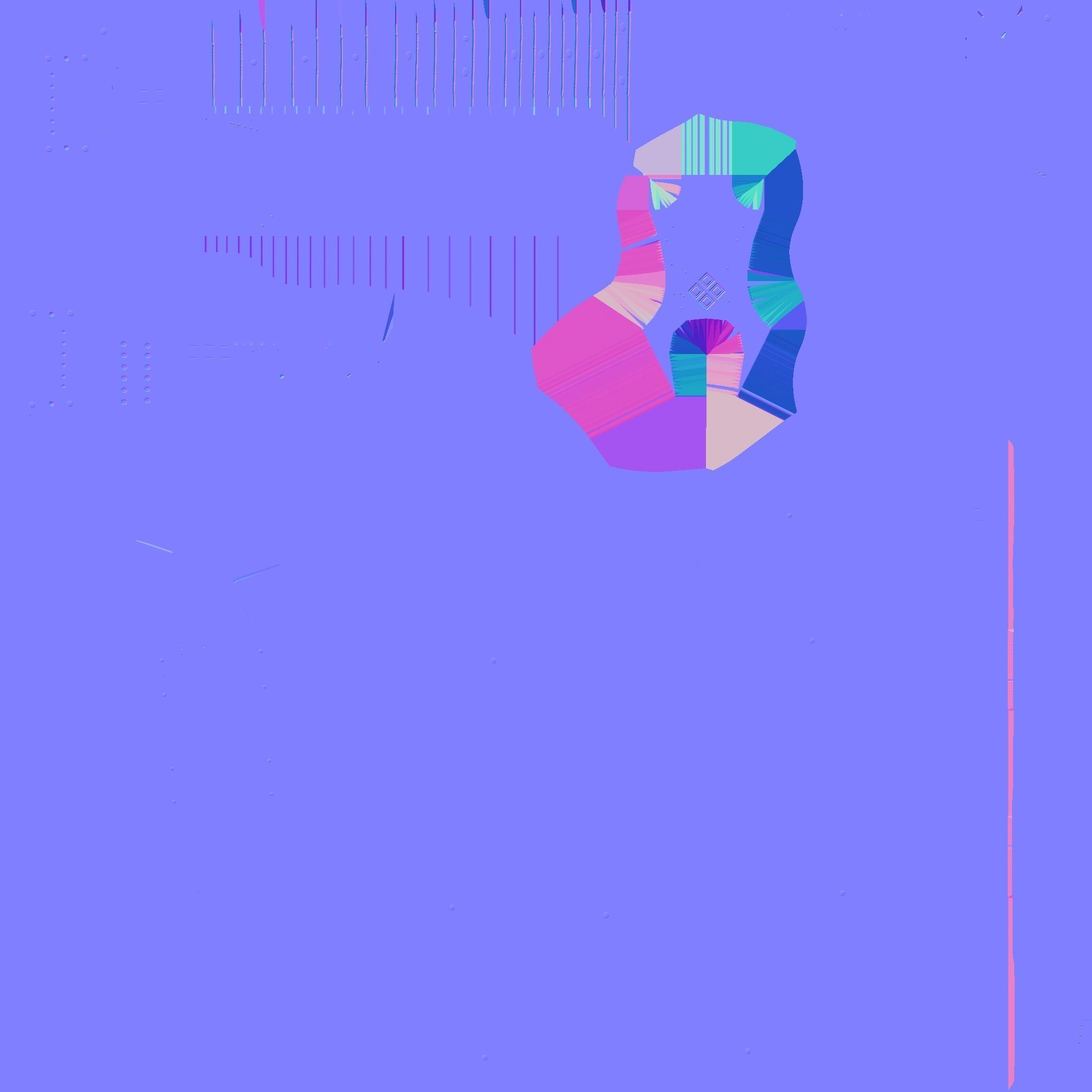 Electric Guitar H05 Dark Blue - Music Instrument Design Low-poly 3D model_24