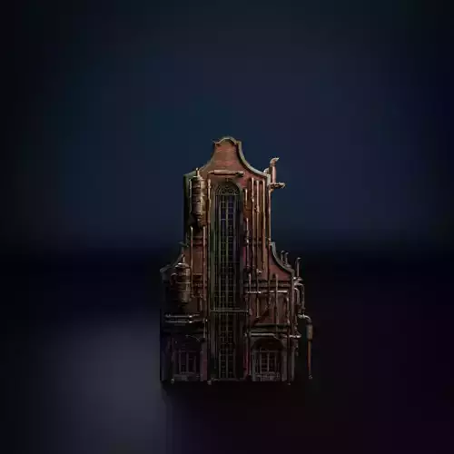 STEAMPUNK INDUSTRIAL BUILDING 6 Low-poly 3D model