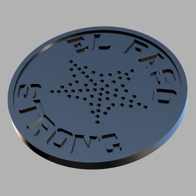 El Paso Strong Table Coaster 3D print model_1