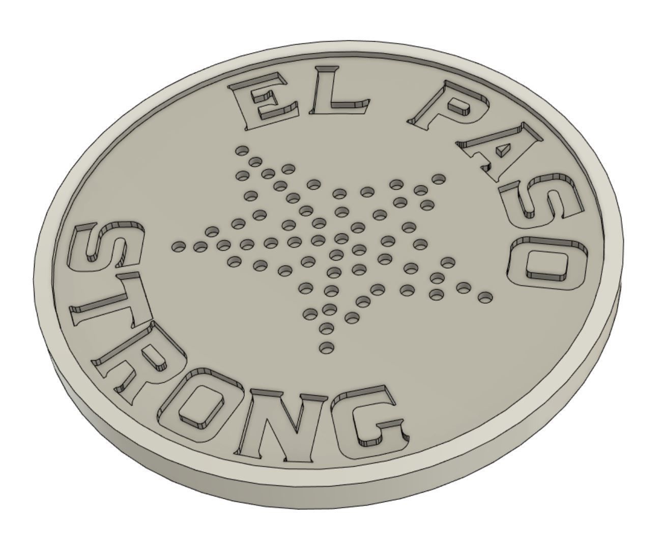 El Paso Strong Table Coaster 3D print model_2