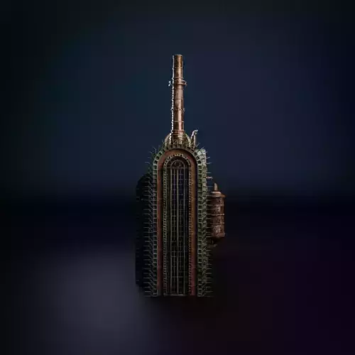 STEAMPUNK INDUSTRIAL BUILDING 8 Low-poly 3D model